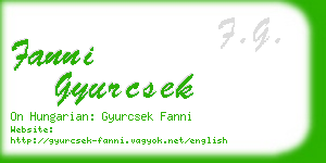 fanni gyurcsek business card